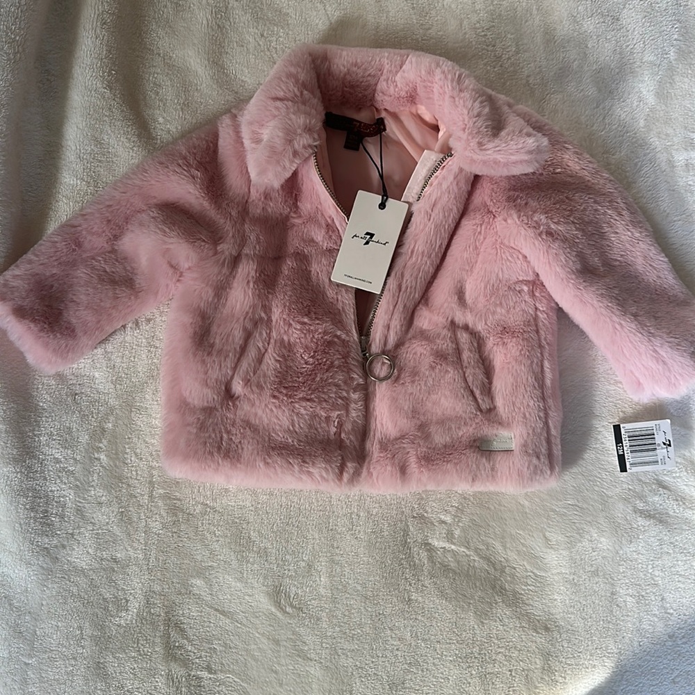 Seven for All Mandkind fur jacket. Color: light pink. Size: 12 months. Brand new